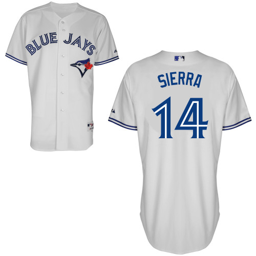Moises Sierra #14 MLB Jersey-Toronto Blue Jays Men's Authentic Home White Cool Base Baseball Jersey